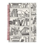 Cat on Bookshelf 6 x 8"" Wire-O Journal