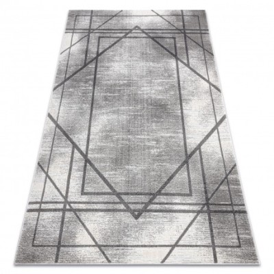 Covor NOBLE modern 1520 45 Vintage, geometriai, linii - structural două niveluri gri, 200x290 cm foto