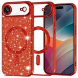Husa premium iPhone 17 Air Asteroid GSM Luxury Glitter MagSafe, rosu
