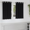 Perdele cu perdele 2 pcs Negru Poliester