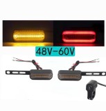 Set 2 Semnalizari Dinamice cu Pozitie Rosie, Lumina Neon LED, pentru Scuter, Motocicleta, Bicicleta Electrica, Montaj pe Ghidon, 48V-60V, Dimensiuni 1