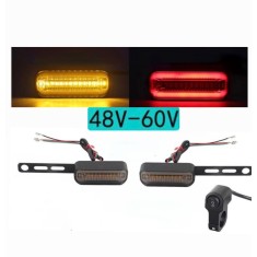 Set 2 Semnalizari Dinamice cu Pozitie Rosie, Lumina Neon LED, pentru Scuter, Motocicleta, Bicicleta Electrica, Montaj pe Ghidon, 48V-60V, Dimensiuni 1