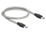 Cablu USB A dublu mufă 0,5m argintiu DELOCK 86774 24AWG 28AWG