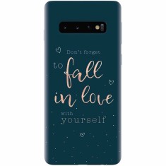 Husa silicon personalizata pentru Samsung Galaxy S10 Plus, Fall In Love foto