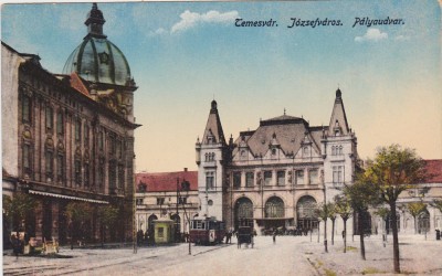 Timisoara Iosefini Gara Domnita Elena Temesvar Palyaudvar timbru sec ND(1916) foto