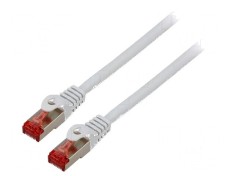 Patch cord S/FTP 6 litat Cu LSZH gri 0,5m 26AWG