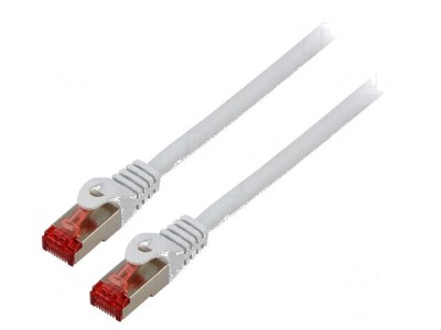Patch cord S/FTP 6 litat Cu LSZH gri 0,5m 26AWG foto