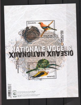 BELGIA 2019 EUROPA CEPT - PASARI - Bloc cu 2 timbre Mi.Bl.239 MNH** foto
