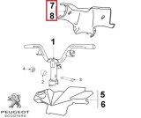 Cumpara ieftin Carena inferioara bord (ghidon) originala Peugeot Ludix 10B One - Snake - Trend - Ludix 12 Blaster - Ludix 14 Classic - Elegance 2T 50cc (gri)