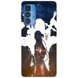 Husa compatibila cu Motorola Edge 20 Lite model Sword Art Online Kirito and Asuna Swords, Silicon, TPU, Viceversa, Transparent, Carcasa