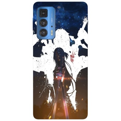 Husa compatibila cu Motorola Edge 20 Lite model Sword Art Online Kirito and Asuna Swords, Silicon, TPU, Viceversa foto