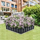 Jardiniera gradina Zevenaar 90 x 90 x 30 cm otel galvanizat [en.casa] HausGarden Leisure, [en.casa]