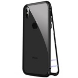 Husa iPhone XS Max 360 Grade Magnetica Neagra HQ Carcasa Full Protectie Fata Spate Silicon