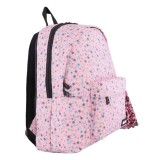 Ghiozdan Roz Floral My Way &amp; Bandana, 1 compartiment si buzunar frontal