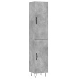 Cumpara ieftin Dulap inalt, gri beton, 34,5x34x180 cm, lemn prelucrat