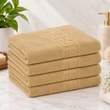 Cumpara ieftin Set 4 Prosoape Baie Lux Bumbac 100% Bej 550 GSM -50X90 Cm