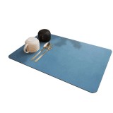 Covoras absorbant pentru blat de bucatarie TopBazar, 60x40cm, din diatomita si panza tehnologica cu suport din cauciuc anti-alunecare, albastru