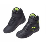 Ghete moto din piele intoarsa LS2 Garra WP negru/galben fluo marime 43
