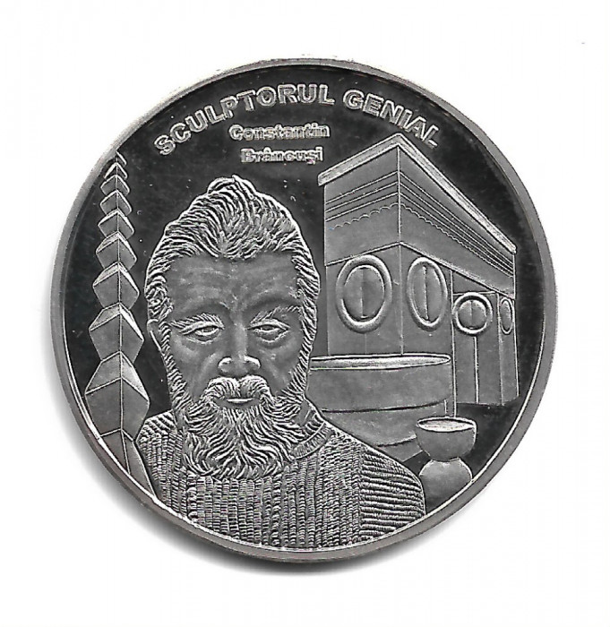 Medalii ROMANI MARI - CONSTANTIN BRANCUSI - PROOF medal - .999 Argint,10,37g