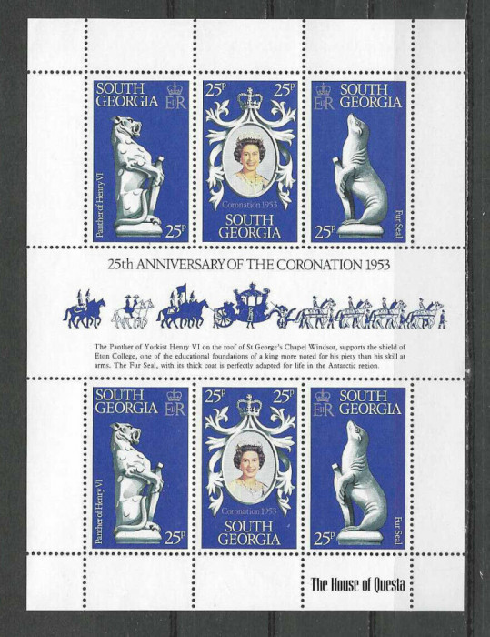 South Georgia 1978 - Queen Elizabeth II, bloc neuzat