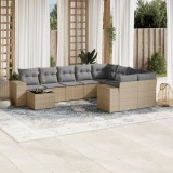 vidaXL Set canapele de grădină cu perne, 10 piese, bej, poliratan 3255396