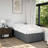 VidaXL Cadru de pat fără saltea, gri &icirc;nchis, 90x190 cm, textil