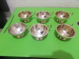 Set de sase CESTI ARGINTATE , cu talpa