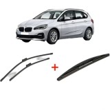 Cumpara ieftin Set 3 stergatoare BMW Seria 2 Active Tourer Van (F45) din 2014 - 2021, pentru parbriz si luneta fata si spate auto, Bosch Twin, din cauciuc siliconat