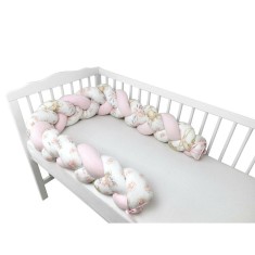 Protectie laterala, MimiNu, Pentru patut bebe, Tip Bumper impletit, Din bumbac, Din materiale certificate Oeko Tex Standard 100, foto