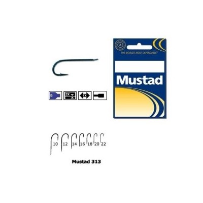 Carlig Mustad Concurs M313, Tija Lunga, Negru/Albastru, 10buc/plic Nr.18 foto