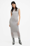 AllSaints rochie PATRICE DRESS culoarea gri, midi, mulata, W216DA