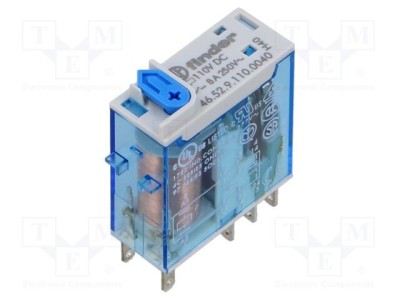 Releu electromagnetic FINDER DPDT 110VDC 15A soclu foto