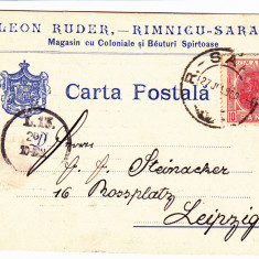 Carte postala circulata la 1900 din Ramnicu - Sarat Leon Ruder