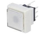 Comutator tastatură albă LED 2 poziții DPDT 0,1A 30VDC THT