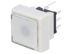 Comutator tastatură albă LED 2 poziții DPDT 0,1A 30VDC THT