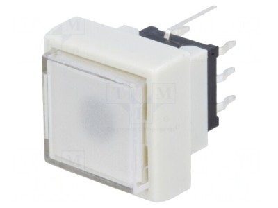 Comutator tastatură albă LED 2 poziții DPDT 0,1A 30VDC THT foto