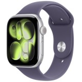 Apple Watch 11 GPS + Cellular, Carcasa Silver Aluminium 46mm, Purple Fog Sport Band - S/M