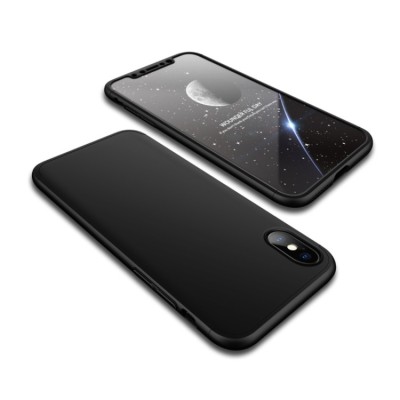 Husa pentru iPhone X, 360 grade, anti-zgarieturi, rezistenta la uzura, negru foto