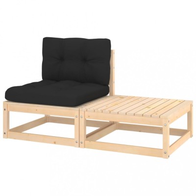 Gossi set mobilier de gradina cu perne, 2 piese, lemn masiv de pin foto