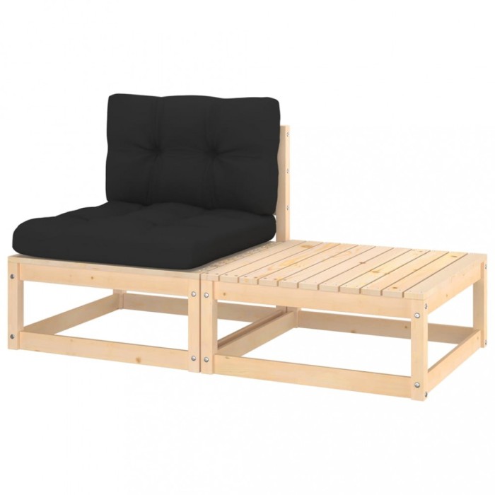 Gossi set mobilier de gradina cu perne, 2 piese, lemn masiv de pin