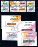 Tanzania 1991 - Locomotive, trenuri, Philanippon, serie si colite neuzate