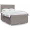 vidaXL Pat continental cu saltea gri taupe 140x200 cm material textil 3291709