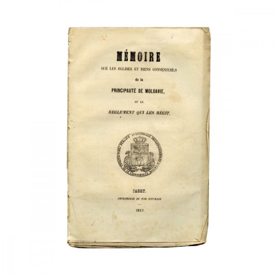 M&amp;eacute;moire sur les &amp;eacute;glises et biens conventuels de la Principaut&amp;eacute; de Moldavie, 1857 foto