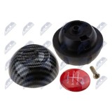 Maner schimbator viteze Fiat 500 Abarth 2007-, Negru Carbon Fiber Texture-Red Cap-6 trepte, 55344048