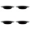 Set farfurii 4 piese, adanci, pentru paste, negre, din opal, diametru 28.5 cm