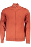 Cumpara ieftin Pulover barbati cu fermoar si detalii contraste in jurul gatului portocaliu, 2XL