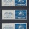 ROMANIA EXIL 1960 EMISIUNEA 22 SERIE NEDANTELATA CU VIGNETA IN 3 LIMBI MNH