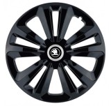 Cumpara ieftin Set 4 capace roti pentru Skoda Nou Alb-Negru, model Terra Black, R15