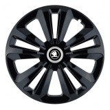 Set 4 capace roti pentru Skoda Nou Alb-Negru, model Terra Black, R15
