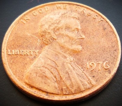 Moneda 1 CENT - SUA, anul 1976 * cod 2294 = A.UNC foto